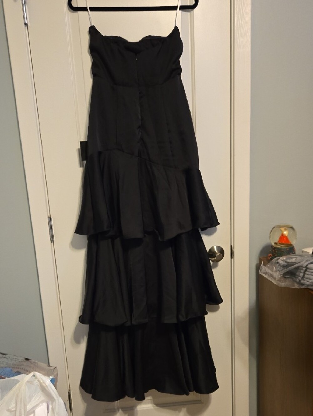 Lulus NWT Black Tiered Strapless Evening Dress